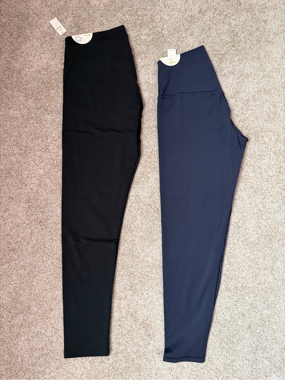 aerie High-Waist Leggings — Black & Navy